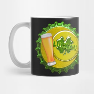 St. Patrick's Day Beer Lucky Magnet and Sticker by Cherie(c)2022 Mug